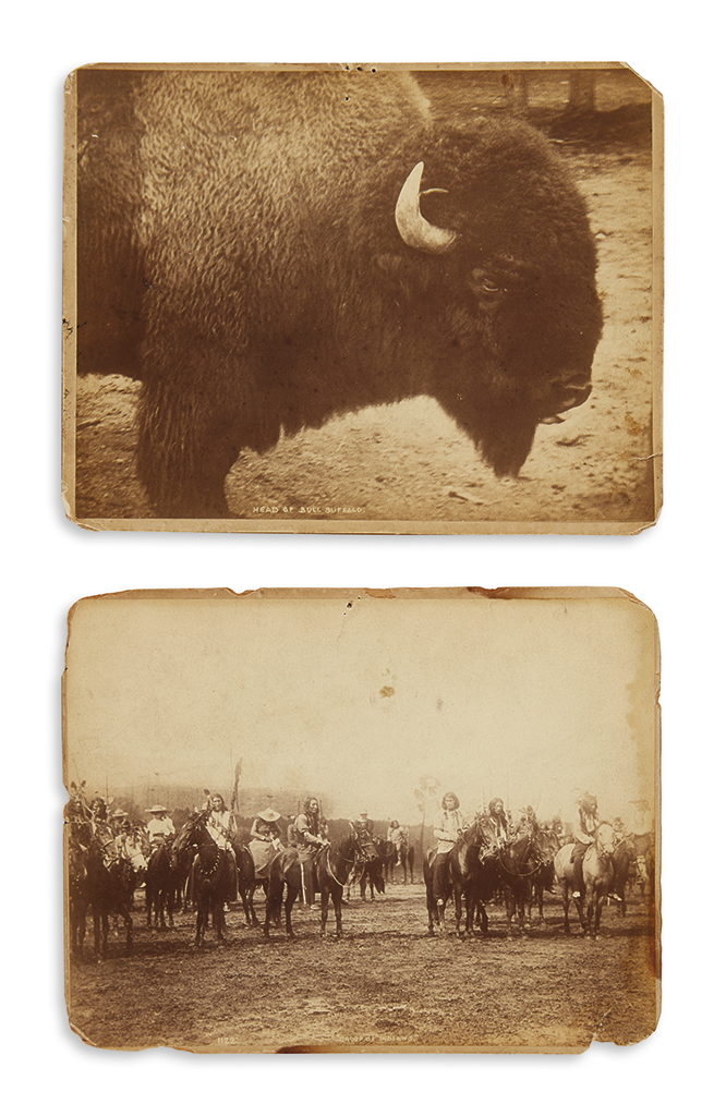 (AMERICAN INDIANS--PHOTOGRAPHS.) Johnston, J.S. Group of Indians * Head of Bull Buffalo.